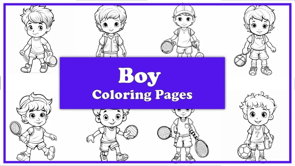playing little boy kids Coloring Pages