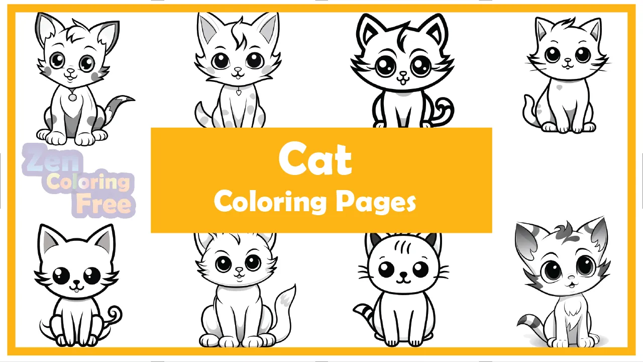 Animal coloring pages – Cut Cat Coloring pages for  kids 20+ Free Download PDF