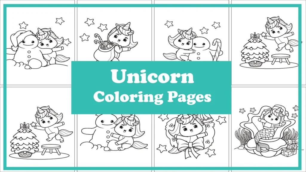 Smiling unicorn with a rainbow mane on a cloud – free printable unicorn kids coloring page