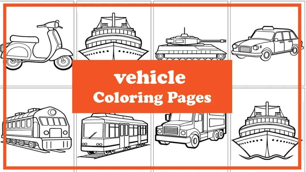“Cute cartoon car and airplane – free printable vehicle coloring book for kids”
