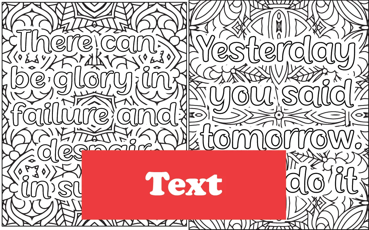text coloring pages