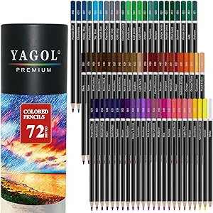 Colored Pencils for Adult Coloring Books, 72 Color Pencil Set, Soft Core Color Pencils for Adult Coloring Book, Coloring Pencils for Adults - Drawing, Sketching, Blending & Shading-Art Supplies.