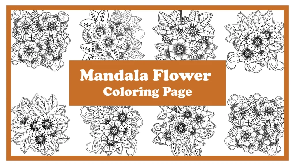 Detailed and intricate challenging coloring page with floral and geometric patterns – printable for adults