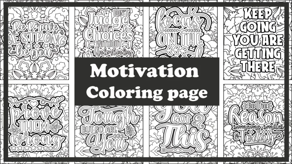 Inspirational quote surrounded by mandala floral pattern – free printable motivetion coloring page for adults