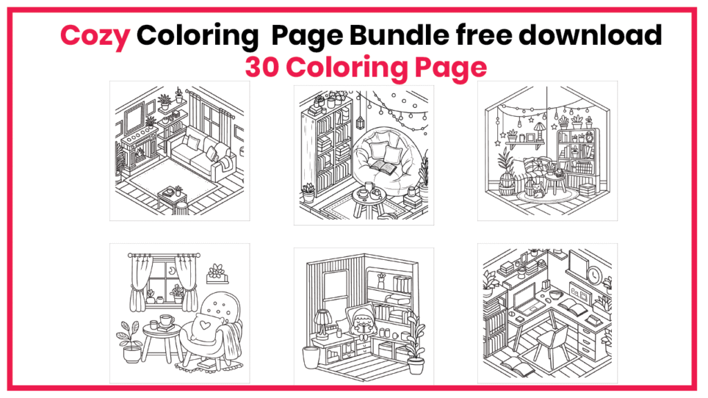 cozy Coloring page bundle free download