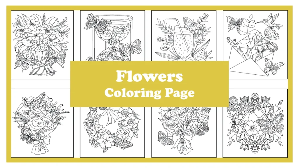 Vintage flower coloring page printable for adults – free detailed floral design