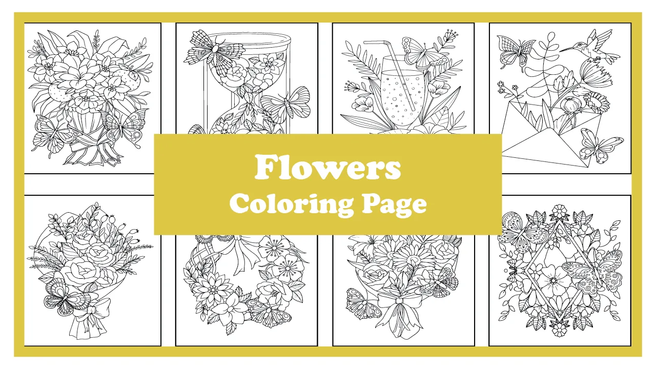 Vintage Flower Coloring Pages for Adults – Free Printable Designs