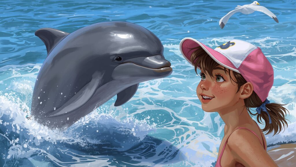 dolphin and girl