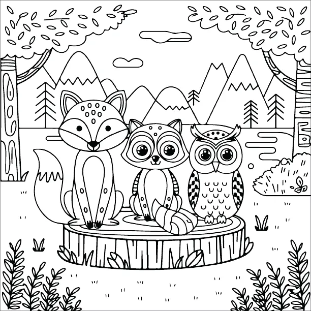 Cozy friend coloring page free printable for adults