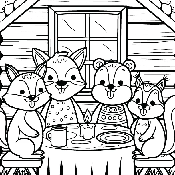 Cozy friend coloring page free printable for adults