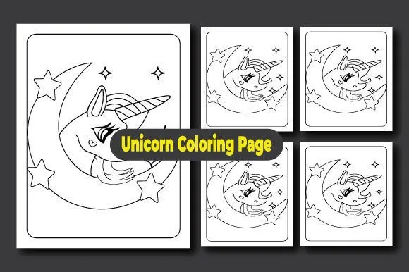 Unicorn Coloring Page,kdp Coloring Page