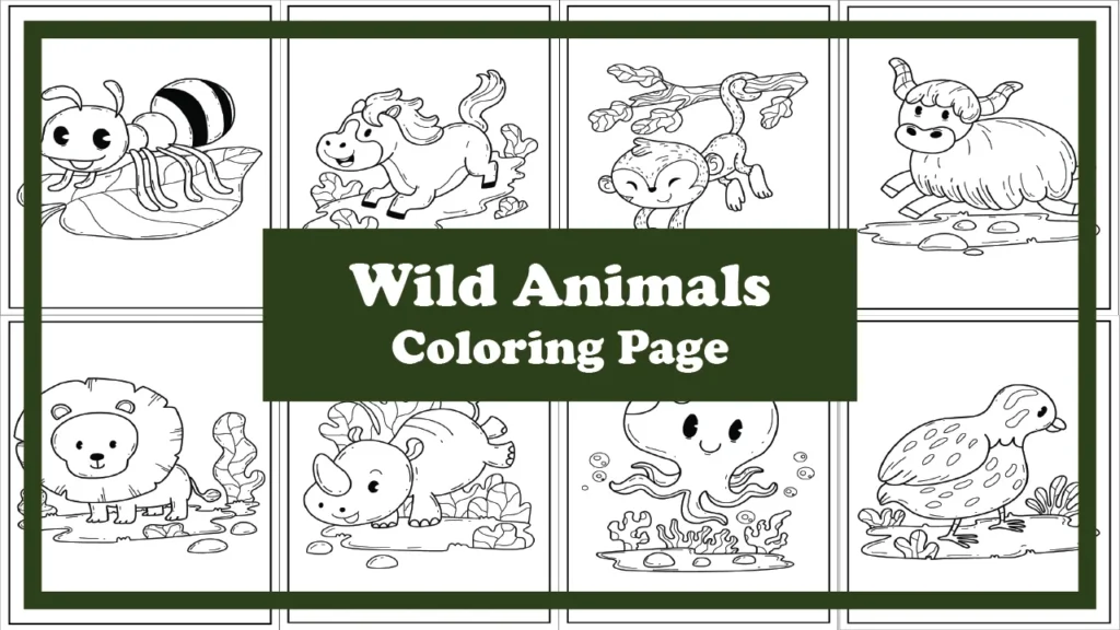 Animal coloring page printable free download for kids and teens
