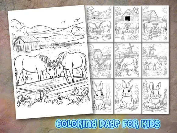 Animal Coloring Page for Kdp