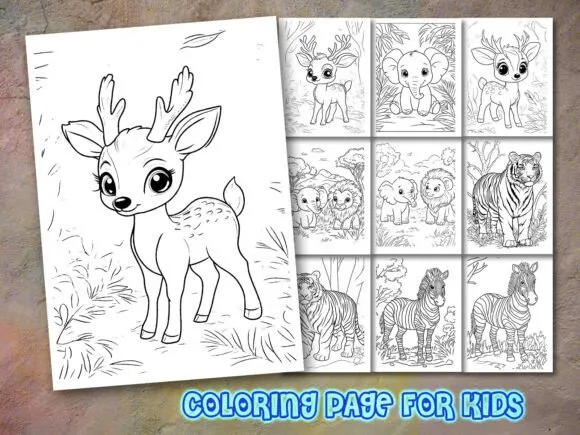 Animal Coloring Page for Kdp