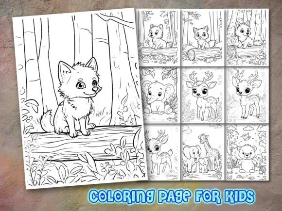 Animal Coloring Page for Kdp