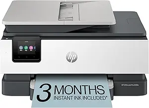 HP OfficeJet Pro 8125e Wireless All-in-One Color Inkjet Printer, Print, scan, Copy, ADF, Duplex Printing Best-for-Home Office, 3 Month Instant Ink Trial Included, AI-Enabled (405T6A)
