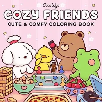 This book is filled with familiar everyday activities of super cute animal characters. You'll discover many interesting hidden stories. Things like doing laundry, cooking, and cleaning have never been this fun! And it's even better when you do them with Cozy Friends.