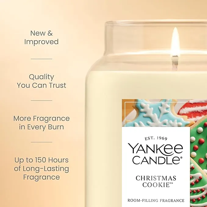 Yankee Candle Christmas Cookie Scented Candle, 22oz Large Jar with up to 150 Hour Burn Time, Giftable, Holidays