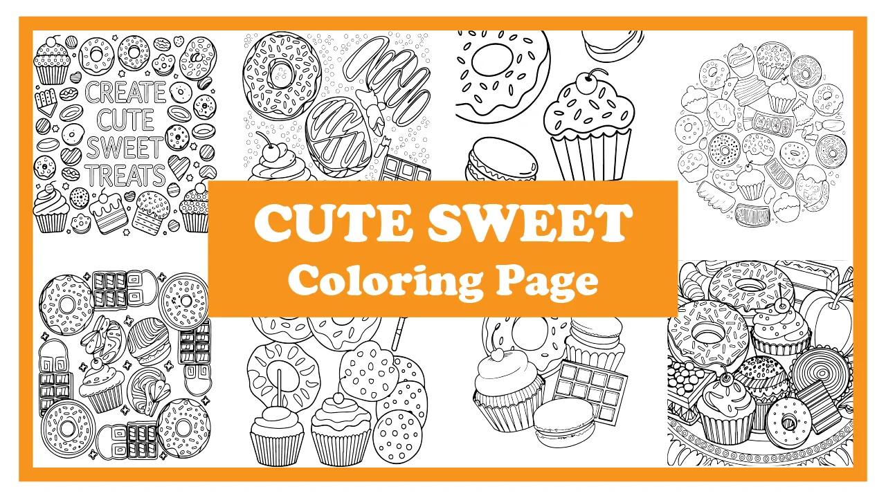 Sweet Coloring Pages – Free Donuts & Dessert Printables