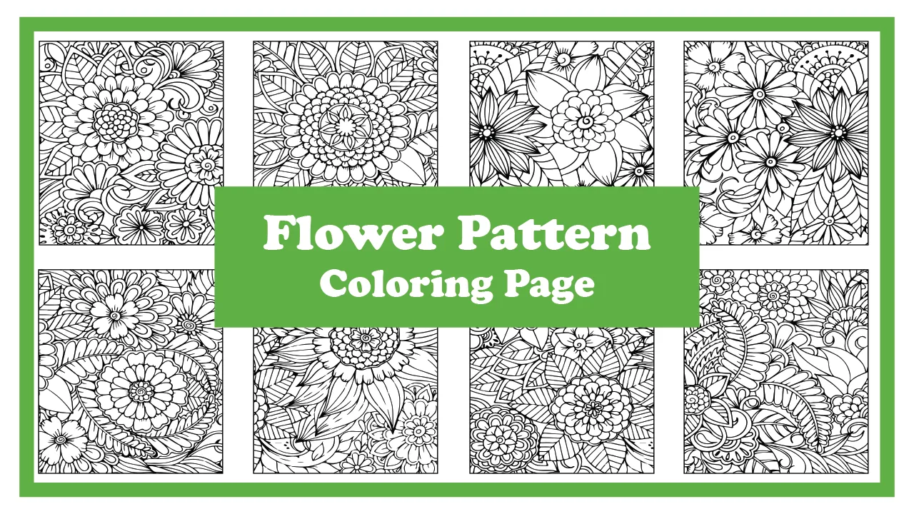 flower pattern coloring pages for adults