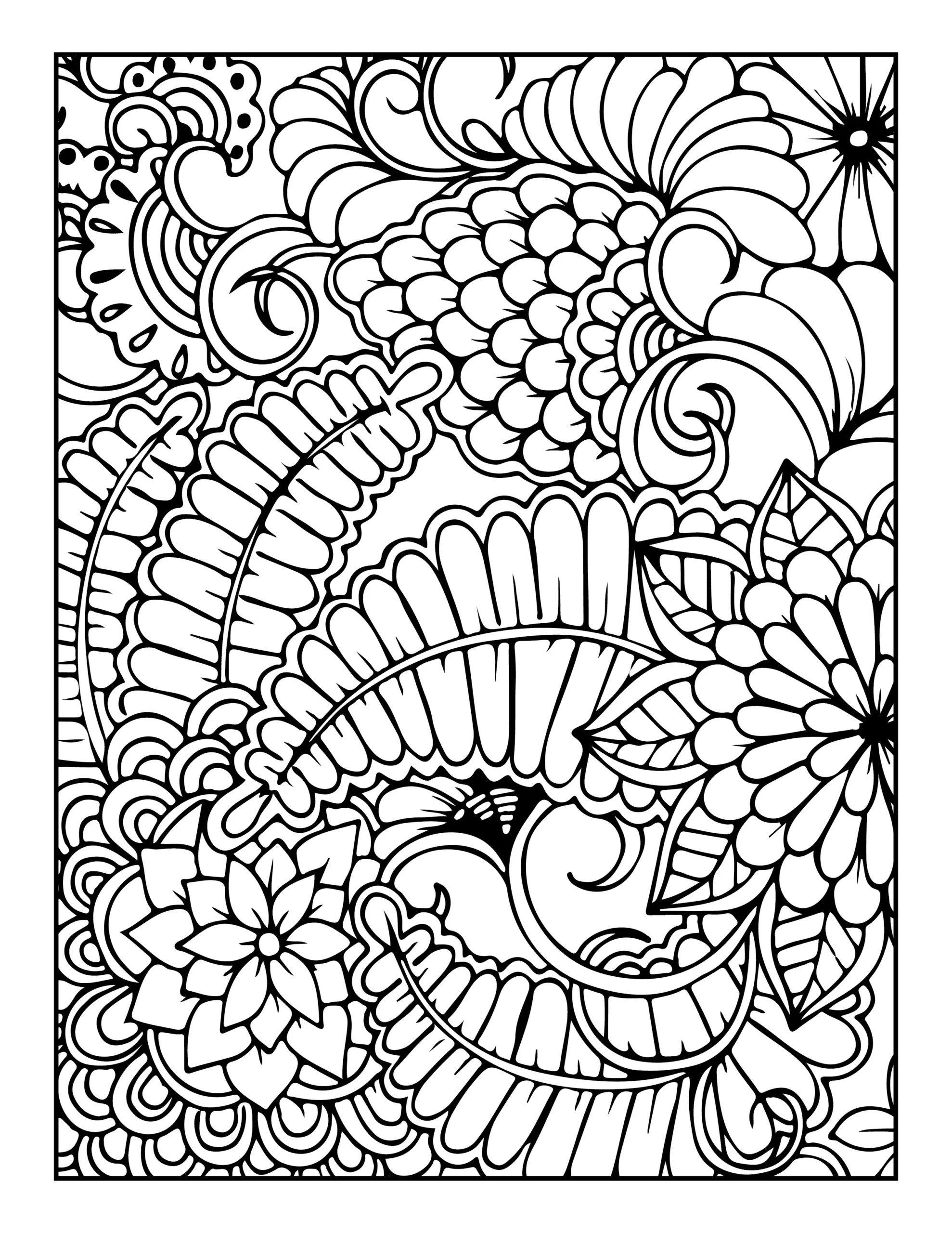 flower pattern coloring pages for adults