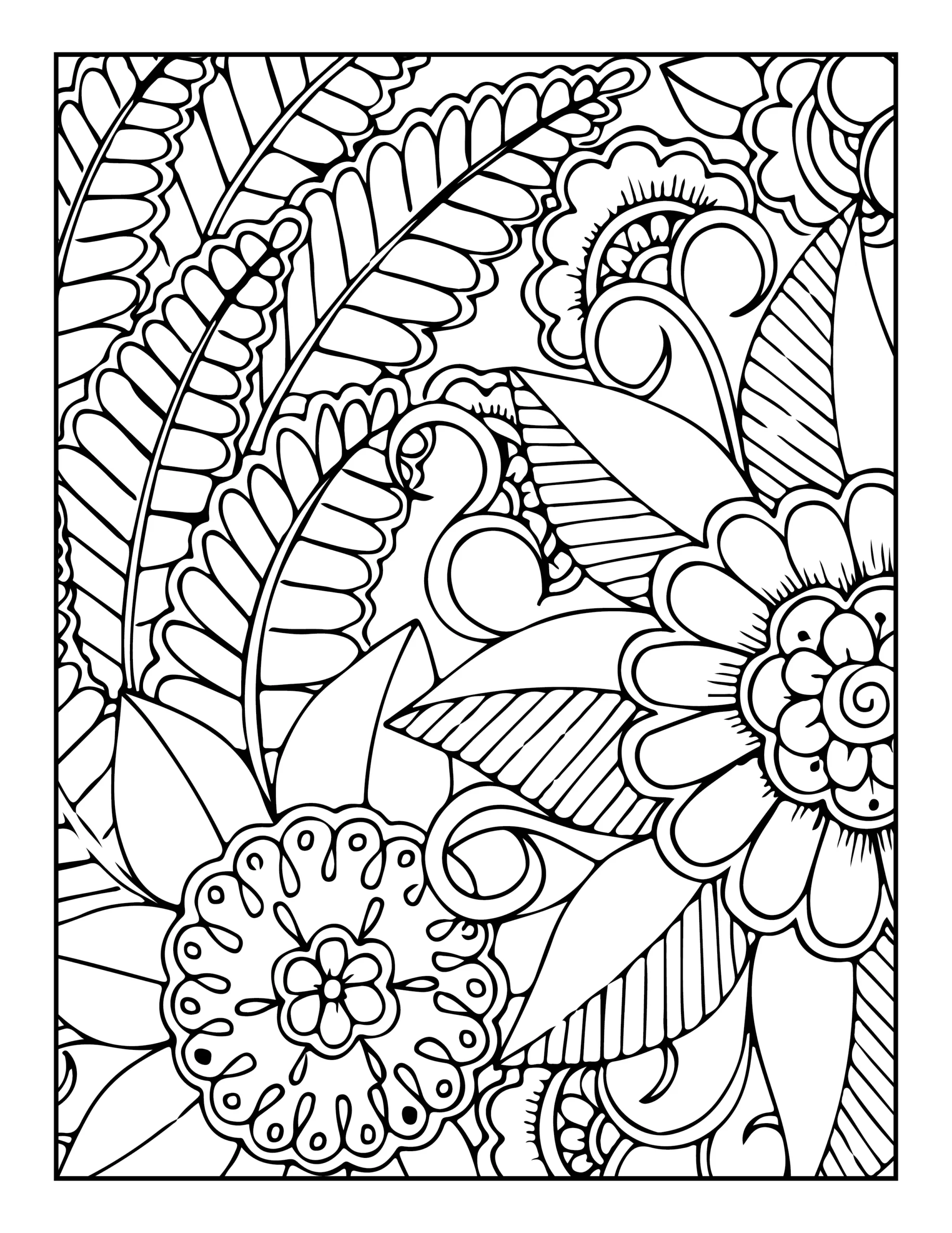 flower pattern coloring pages for adults