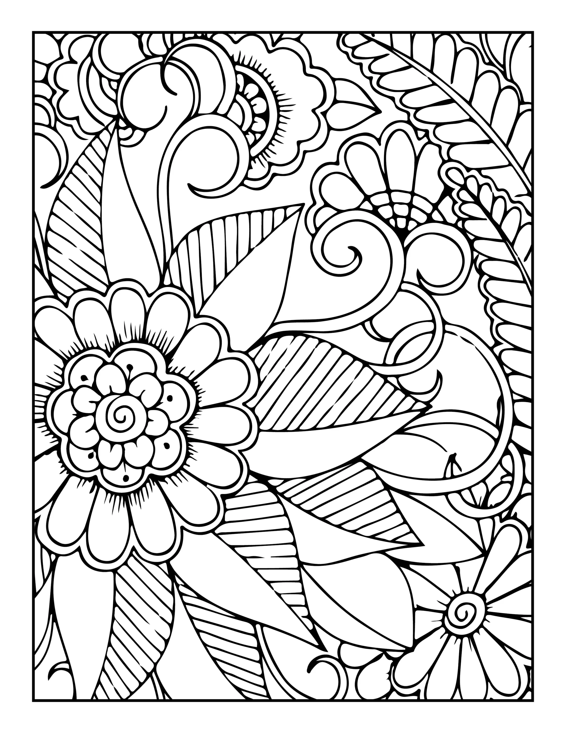 flower pattern coloring pages for adults