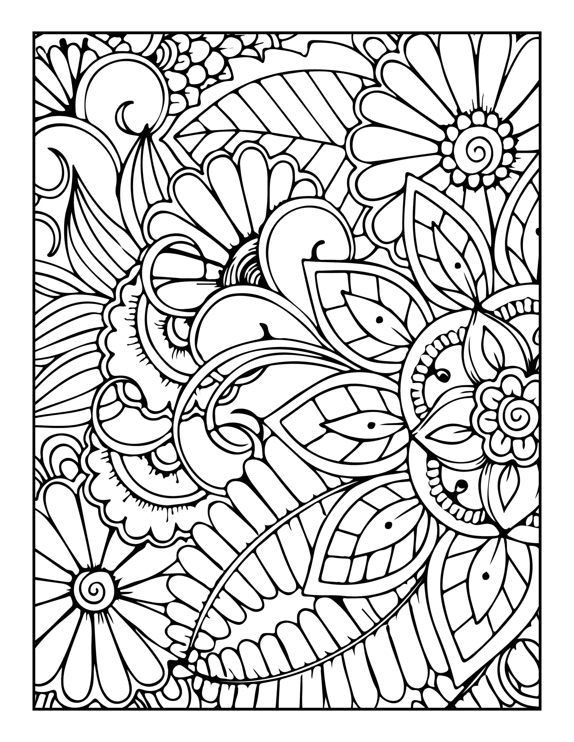 flower pattern coloring pages for adults