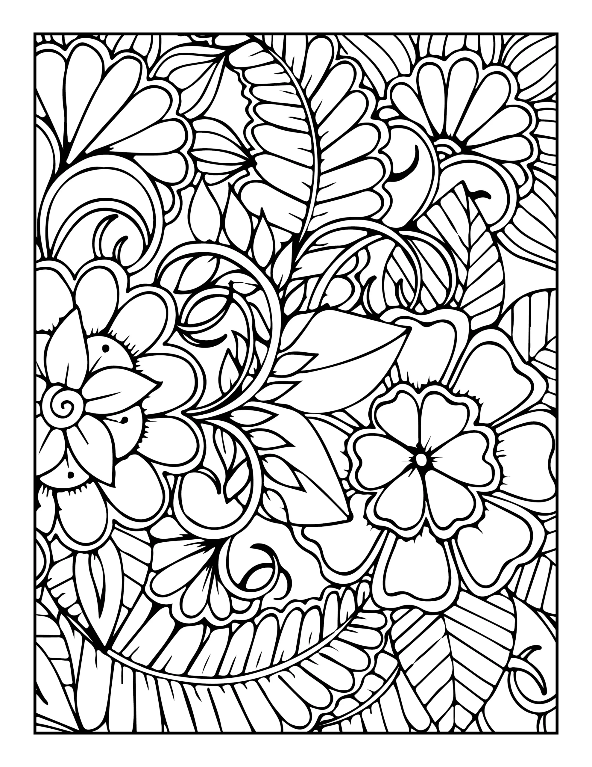flower pattern coloring pages for adults