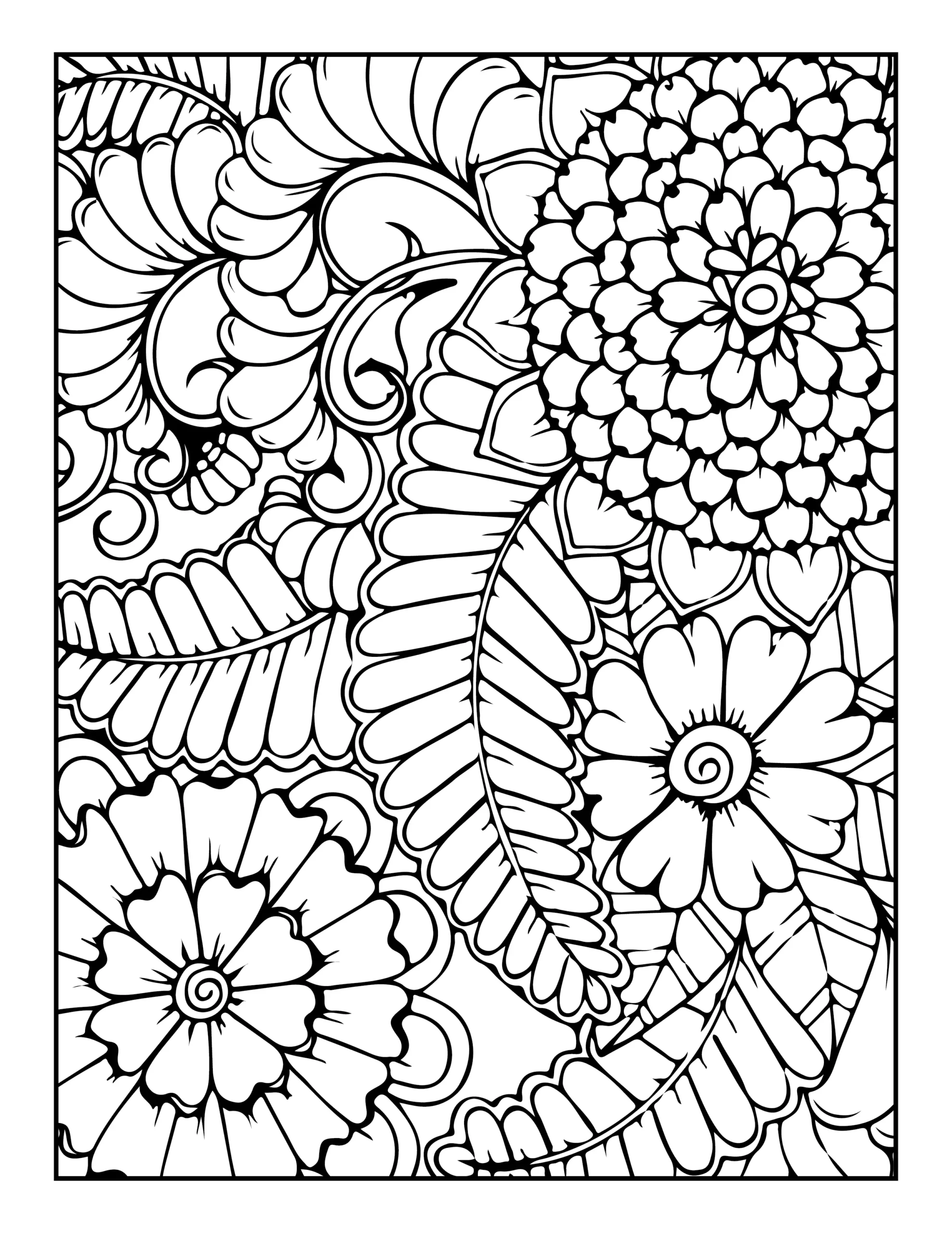 flower pattern coloring pages for adults