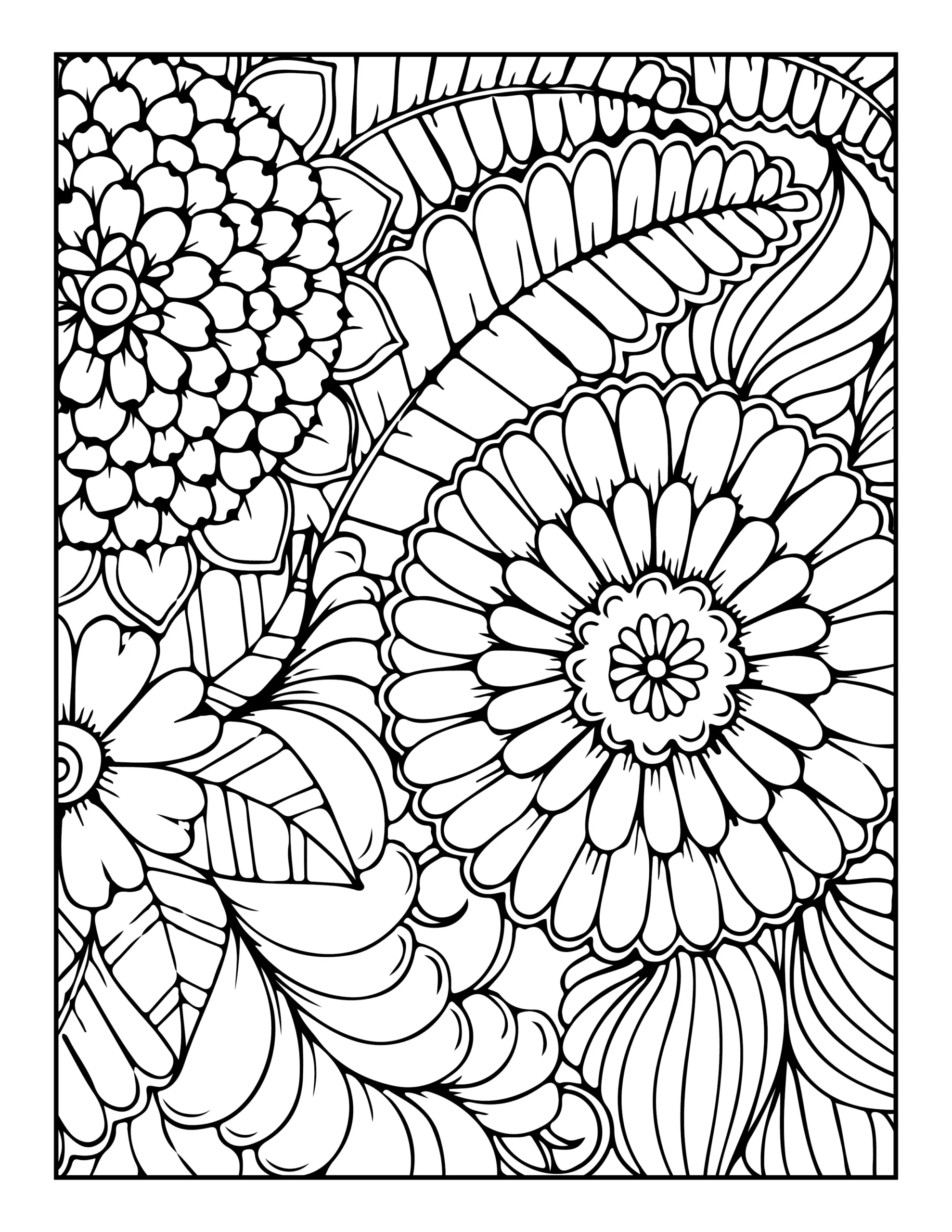 flower pattern coloring pages for adults