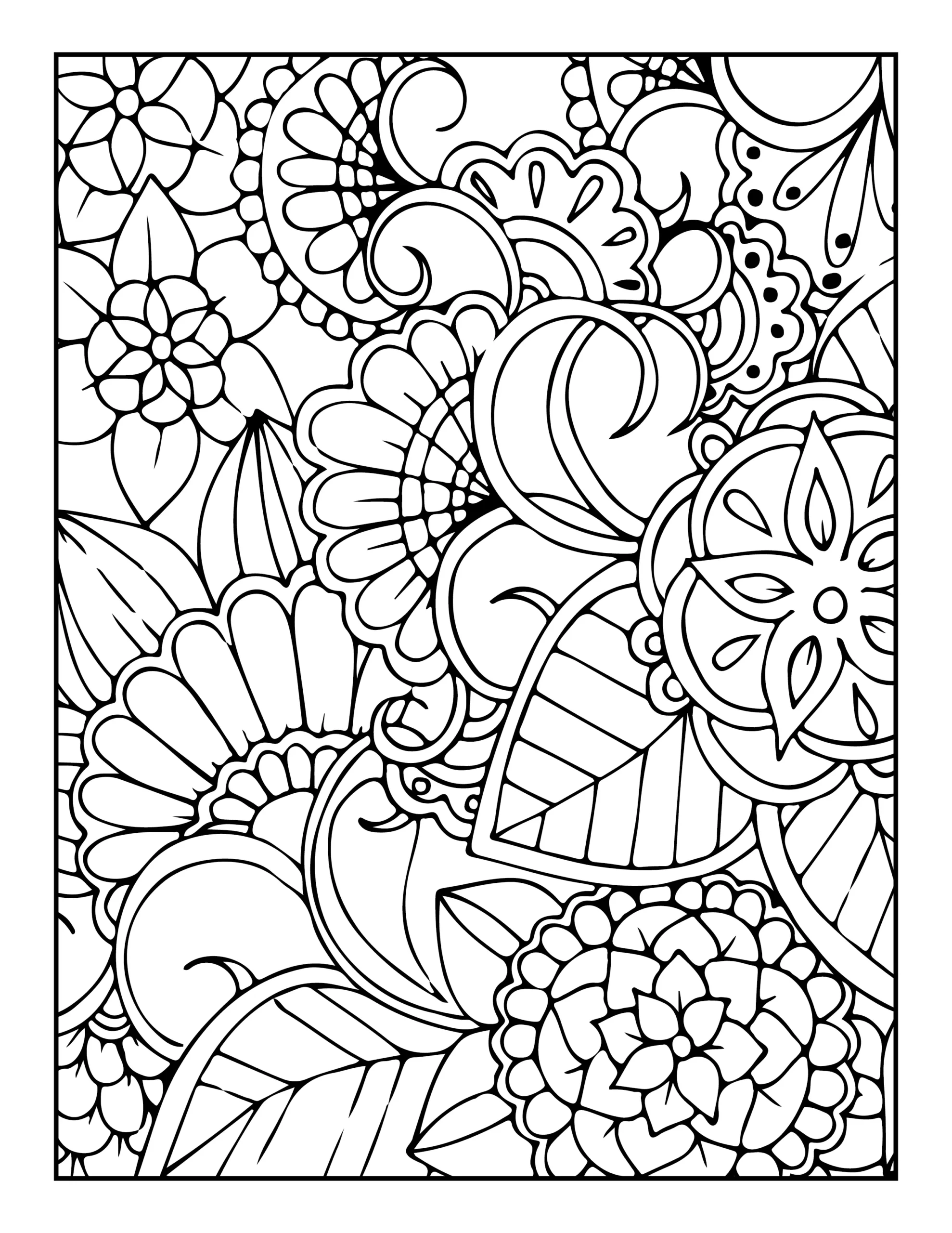 flower pattern coloring pages for adults