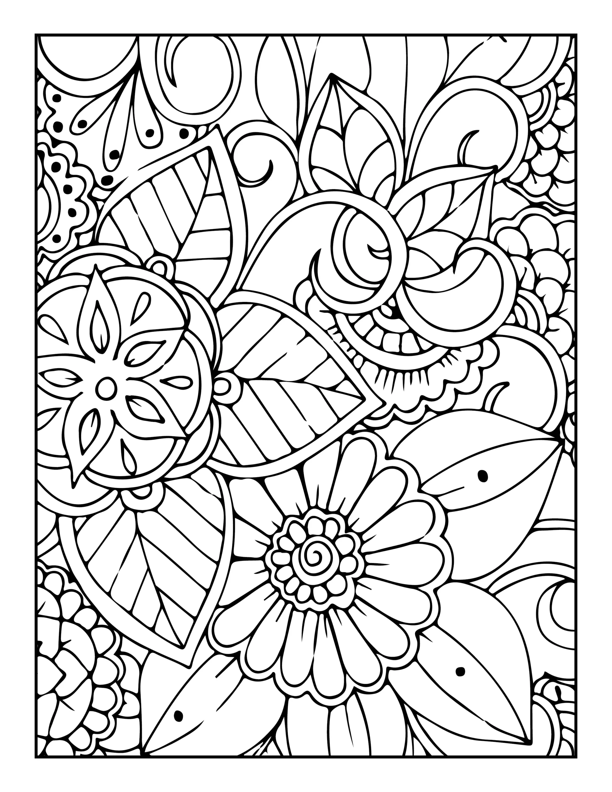 flower pattern coloring pages for adults