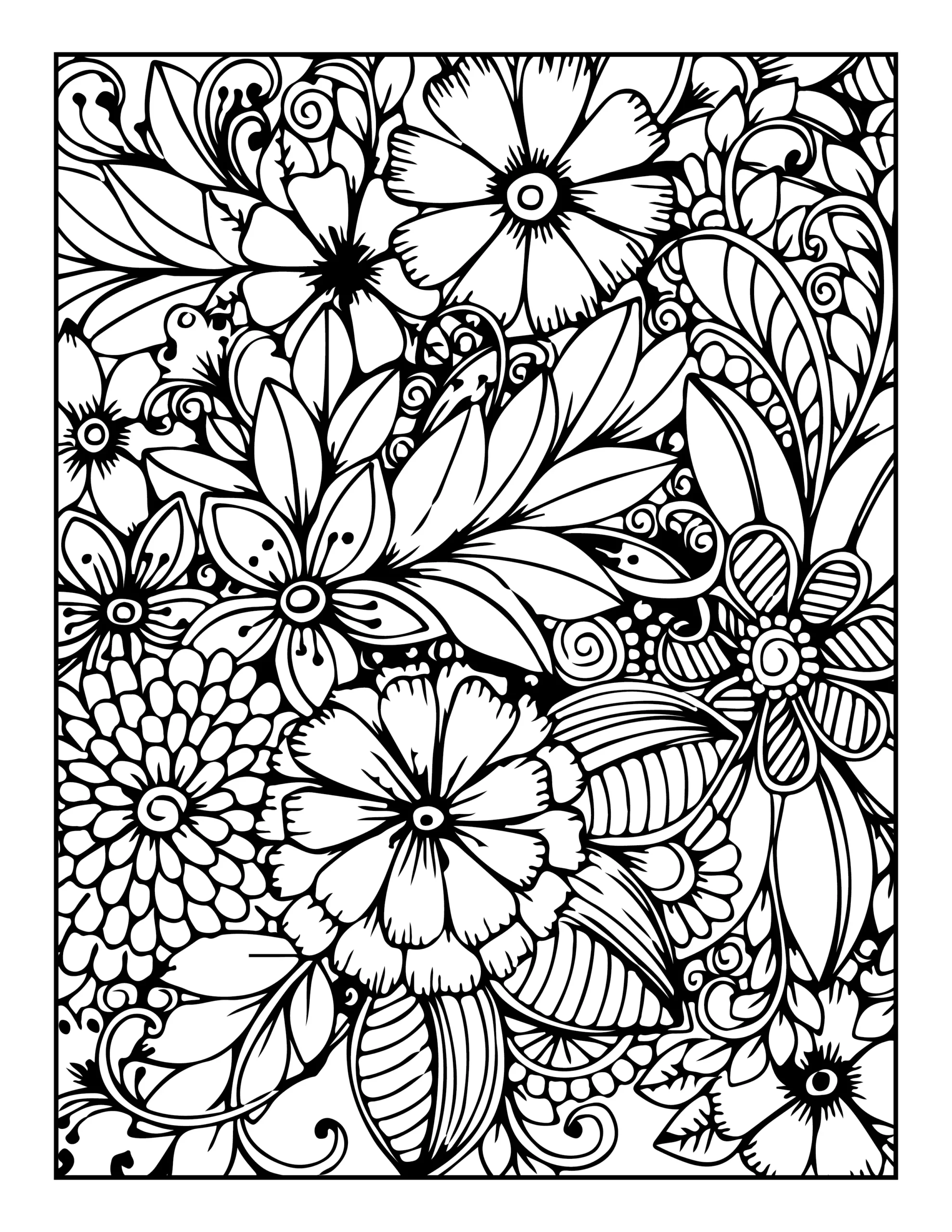 flower pattern coloring pages for adults
