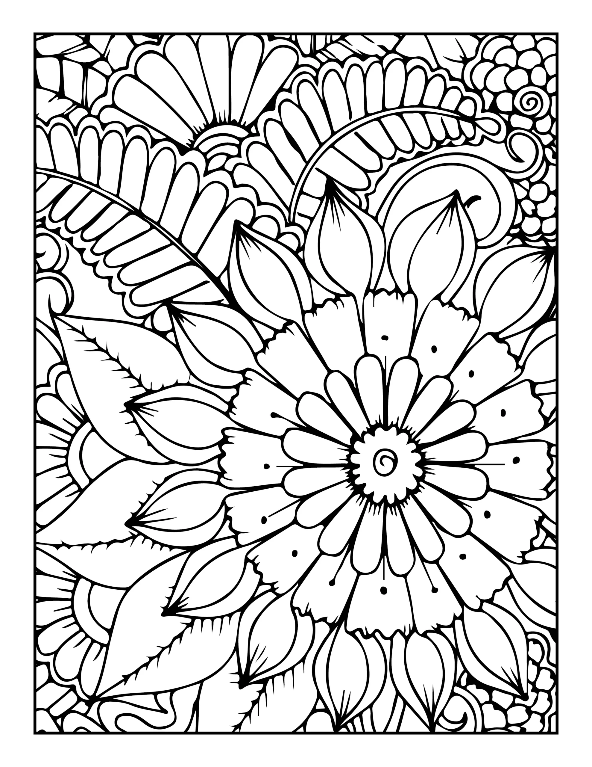 flower pattern coloring pages for adults
