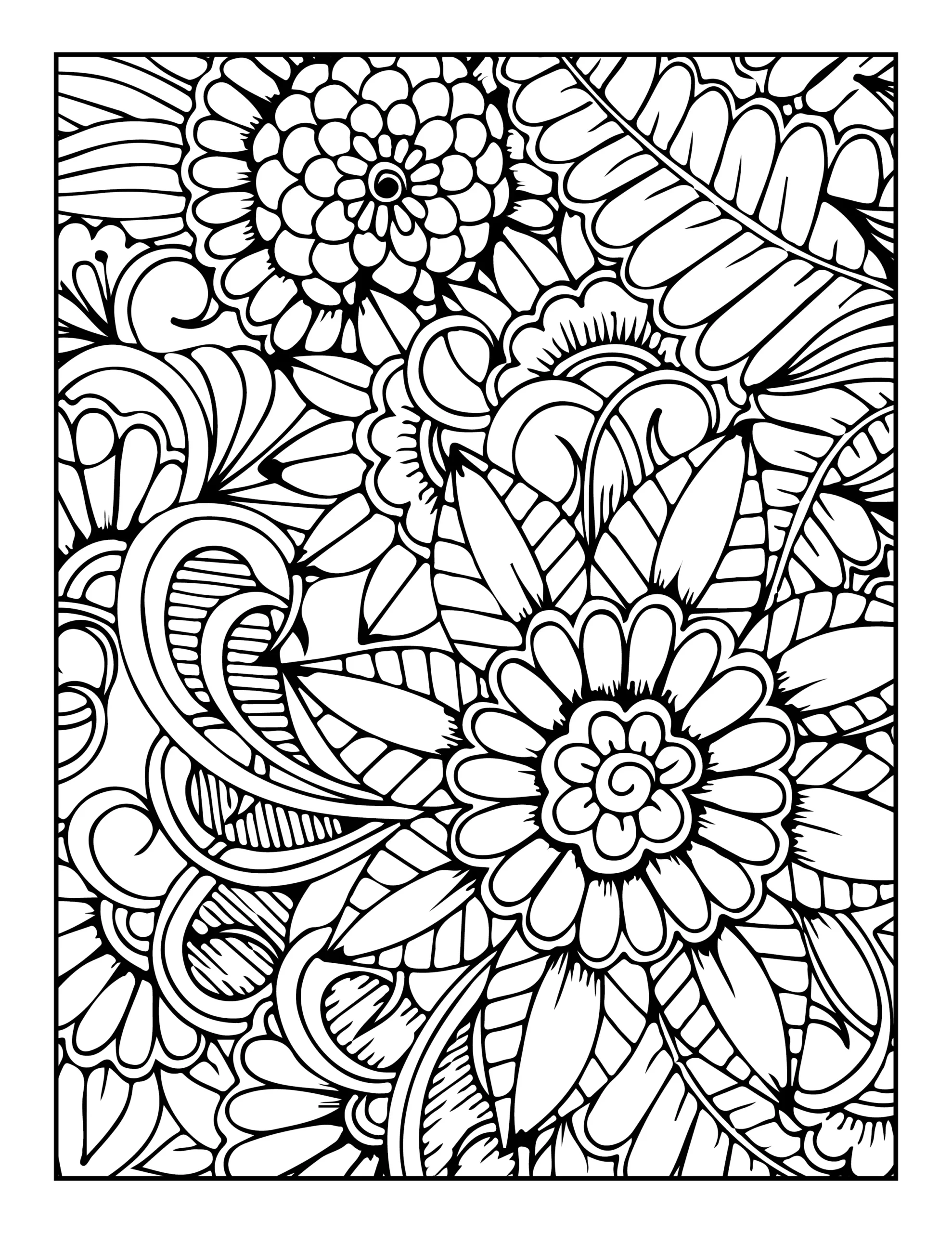 flower pattern coloring pages for adults