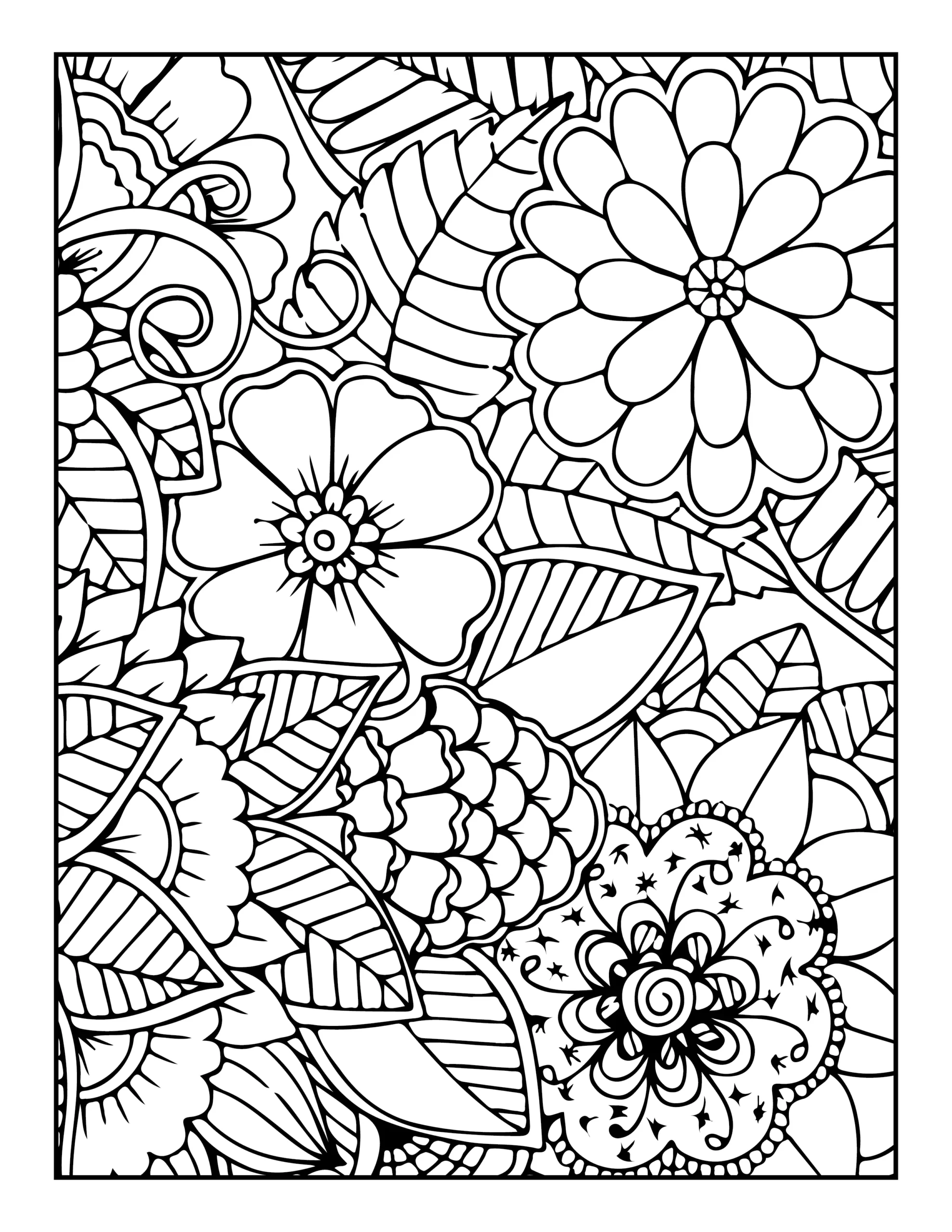 flower pattern coloring pages for adults