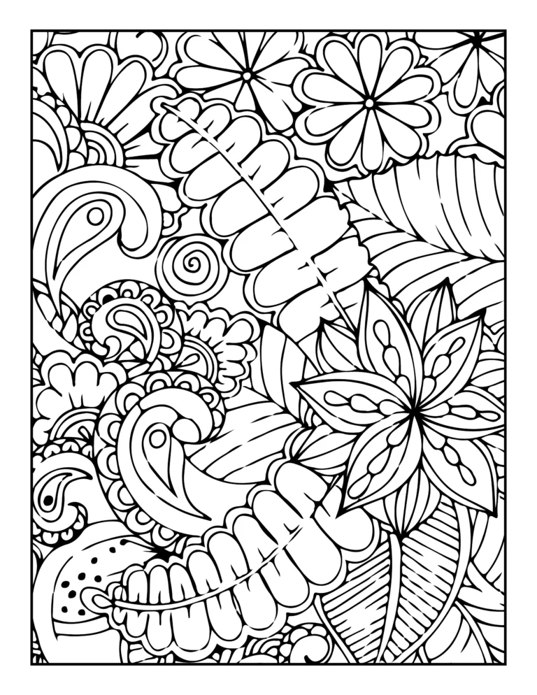 flower pattern coloring pages for adults