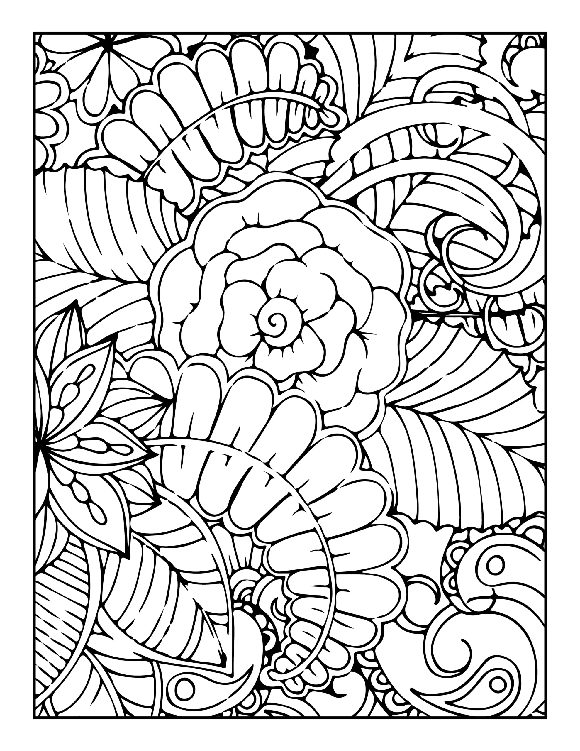 flower pattern coloring pages for adults