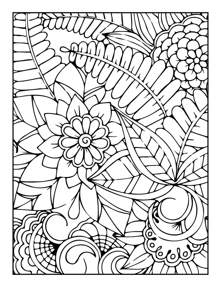 flower pattern coloring pages for adults