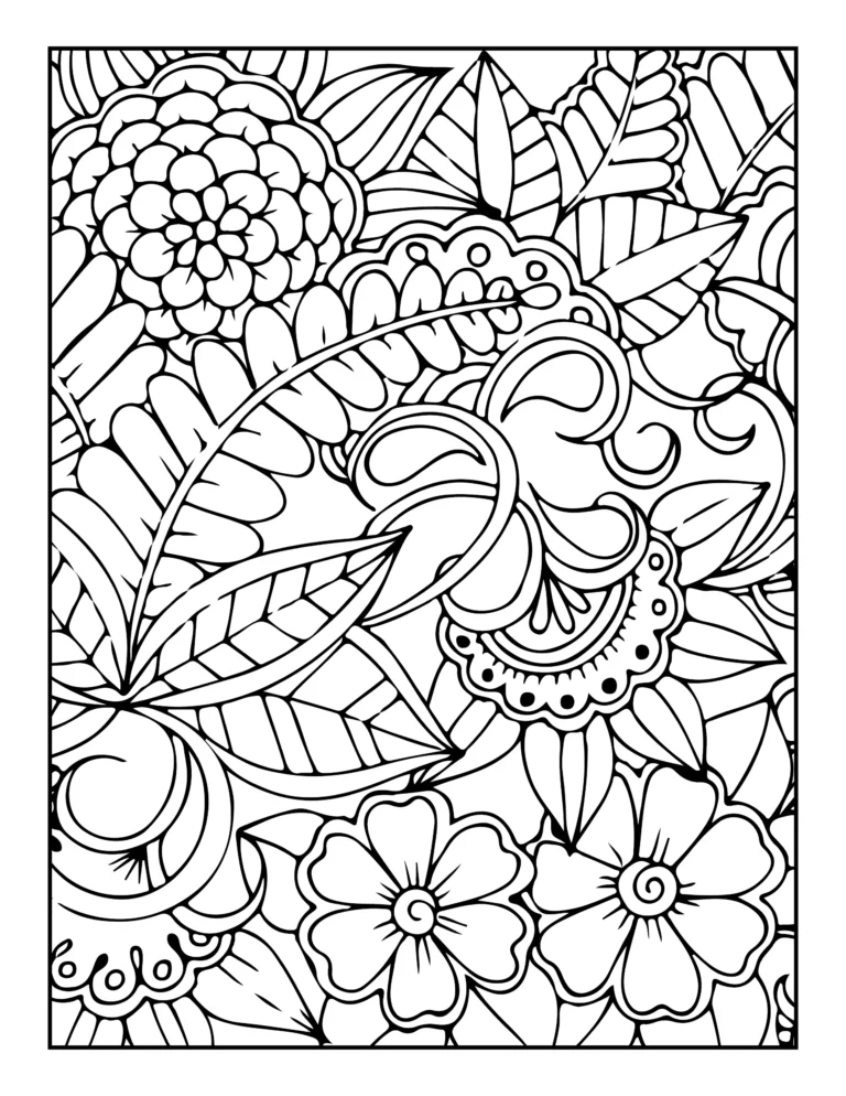 flower pattern coloring pages for adults