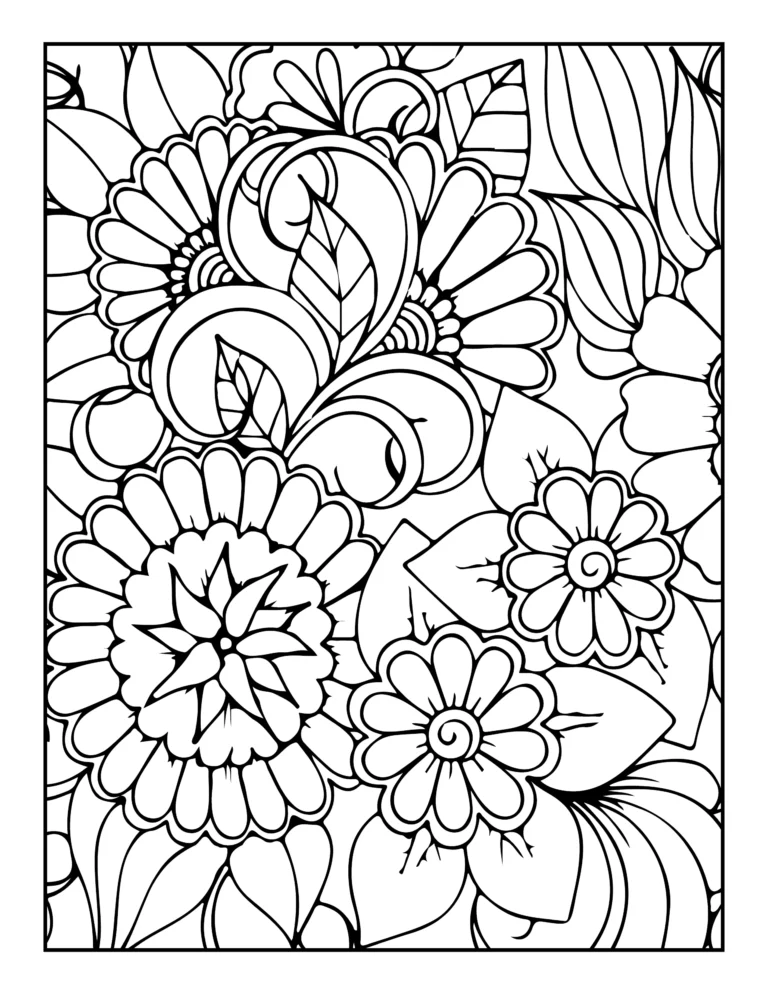 flower pattern coloring pages for adults