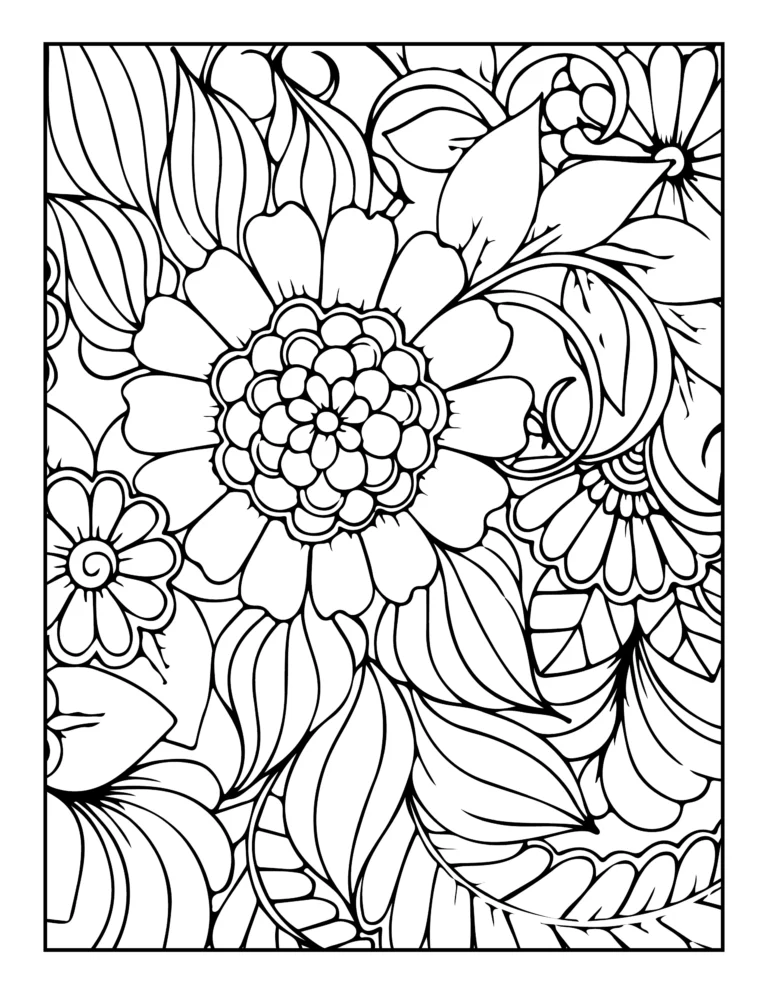 flower pattern coloring pages for adults