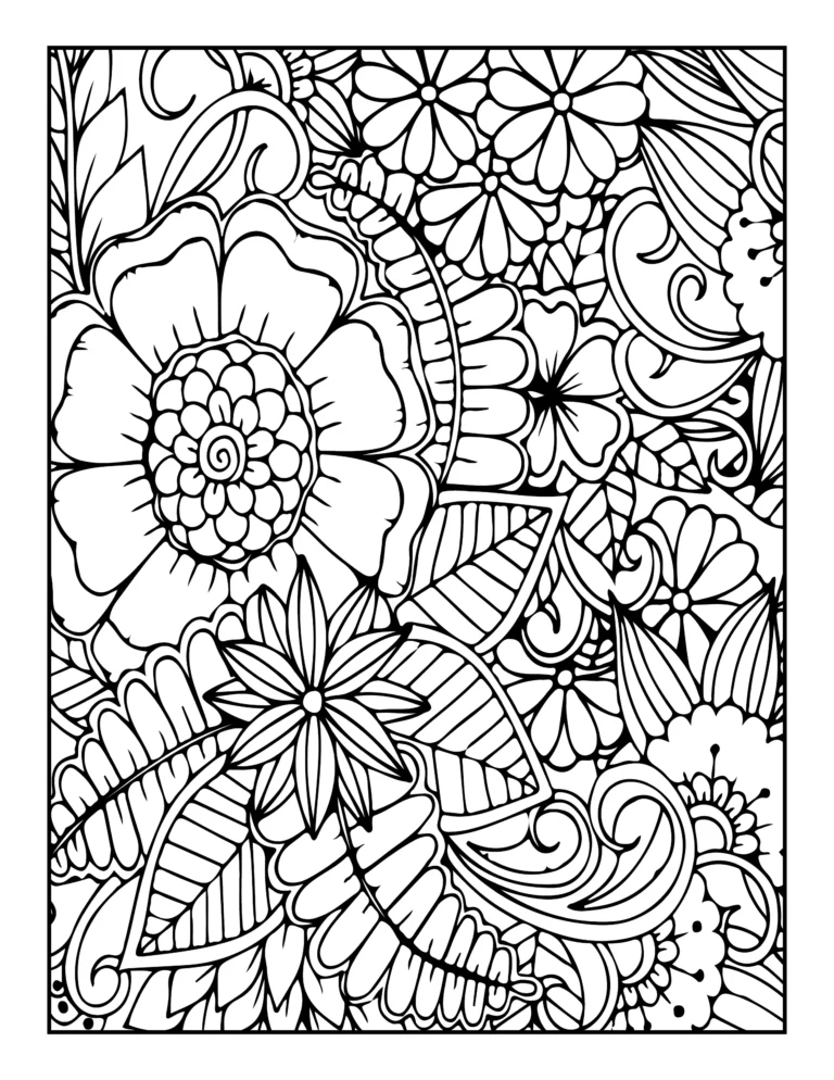 flower pattern coloring pages for adults