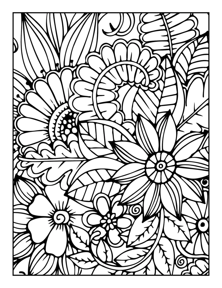 flower pattern coloring pages for adults