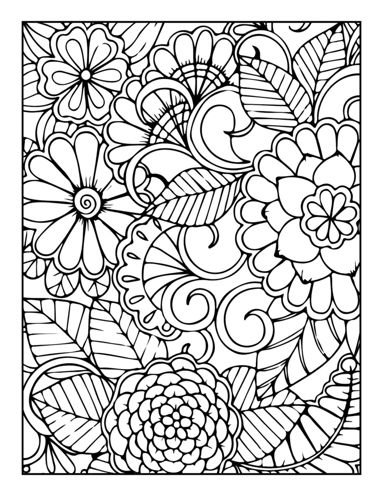 flower pattern coloring pages for adults