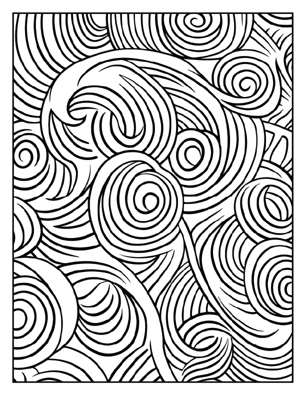 Zen bamboo stalk repeating pattern for adult coloring.