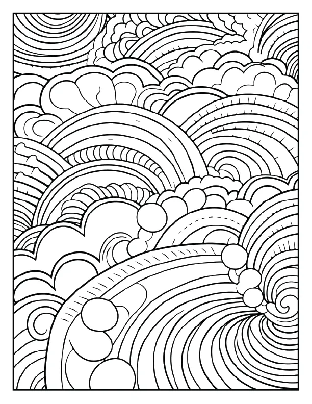 Stylized urban brick and cobblestone coloring pattern.