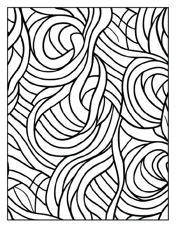 Interlocking rings and circles pattern for mindfulness.