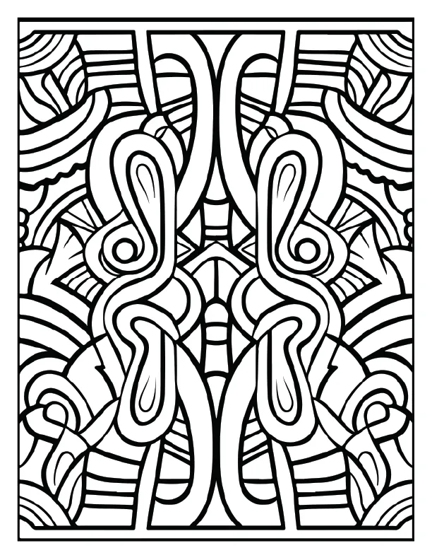 Exotic bird and leaf pattern for a wild coloring trip.